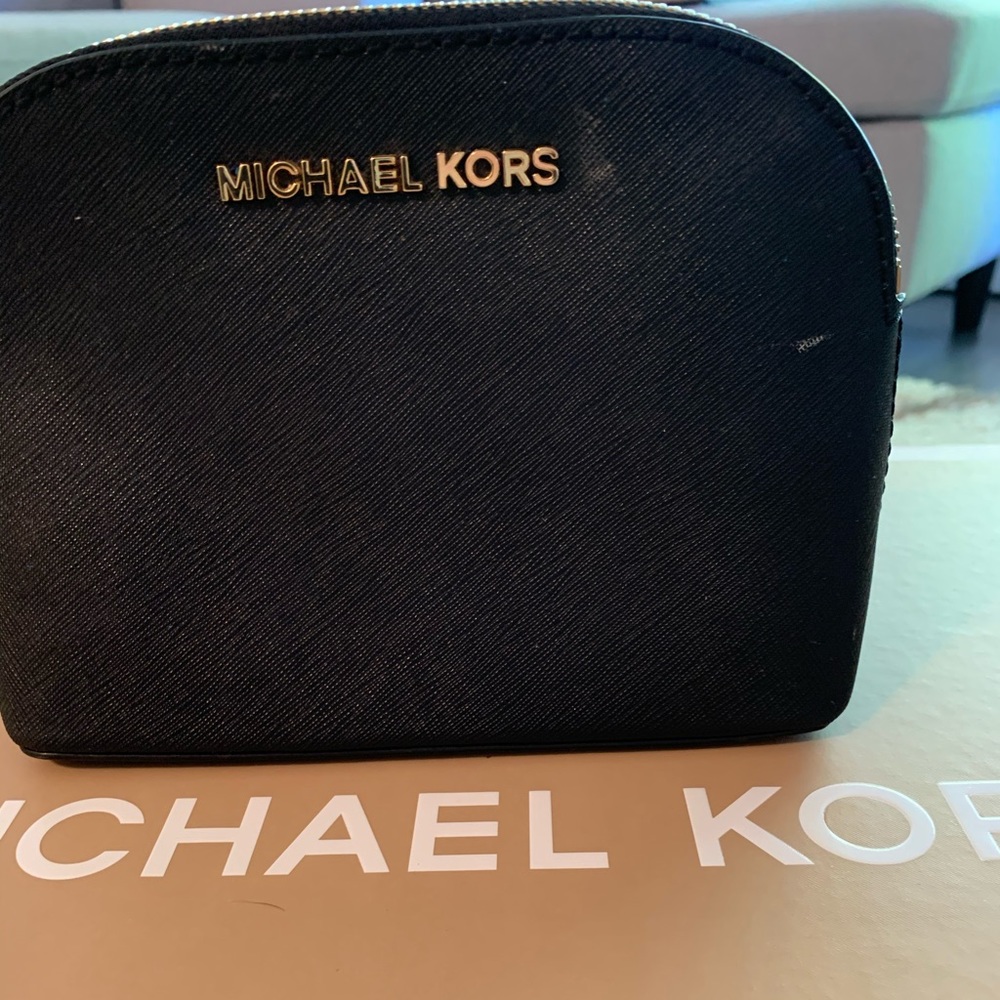 Saffiano Leather Makeup Bag